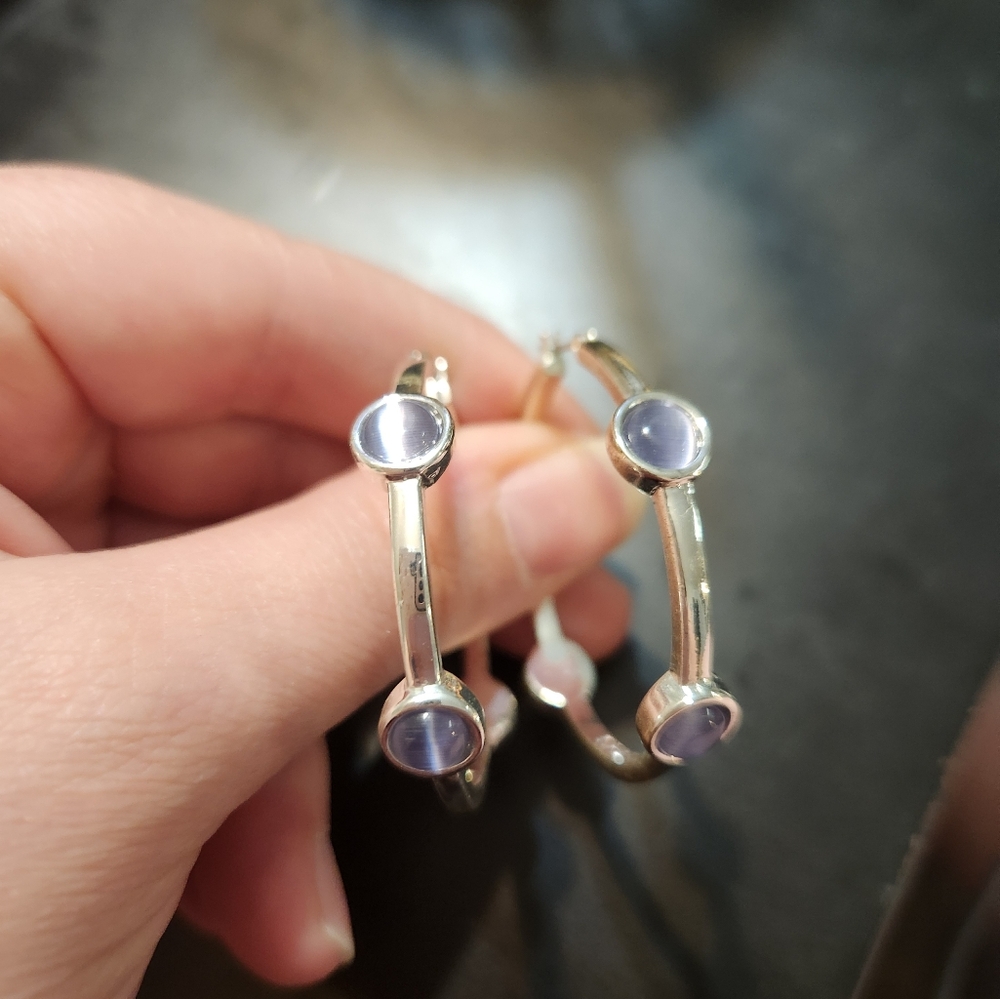 Chaps Silver Hoops